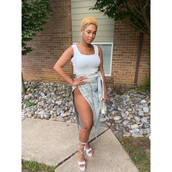 Denim Maxi Skirt - Picture 7 of 10